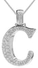 ESTATE LARGE 1.58CT DIAMOND 14KT WHITE GOLD 3D C INITIAL FUN FLOATING PENDANT