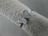 ESTATE .16CT PAVE ROUND DIAMOND 18KT WHITE GOLD 3D BUTTERFLY LOVE RING 6mm WIDE