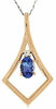 .52CT DIAMOND & AAA TANZANITE 14K ROSE GOLD OVAL & ROUND SQUARE INFINITY PENDANT