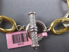 LARGE & LONG .98CT DIAMOND 14KT 2 TONE GOLD 3D OVAL LINK TOGGLE LOVE BRACELET