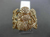 ESTATE WIDE 1.25CT ROUND DIAMOND 14K ROSE GOLD 3D OPEN FILIGREE FLOWER LEAF RING
