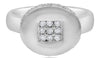 ESTATE .57CT DIAMOND 14KT WHITE GOLD 3D ROUND OVAL FILIGREE SQUARE FUN RING