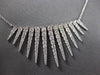 LARGE 1.60CT DIAMOND 18KT WHITE GOLD 3D MULTI BAR GRADUATING CROWN FUN NECKLACE