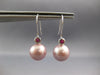 .07CT AAA RUBY & PINK SOUTH SEA PEARL 14KT WHITE GOLD LEVERBACK HANGING EARRINGS