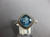 ESTATE 1.62CT DIAMOND & AAA BLUE TOPAZ 14KT WHITE GOLD GEOMETRICAL FILIGREE RING