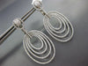 ESTATE LARGE 1.93CT DIAMOND 18KT WHITE GOLD MULTI OVAL CLIP ON HANGING EARRINGS