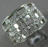 ESTATE WIDE .80CT DIAMOND 14KT WHITE GOLD 3D CLASSIC MULTI ROW WOVEN RING #26335