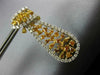 LARGE 10.30CT WHITE & FANCY YELLOW DIAMOND 18KT GOLD TEAR DROP HANGING EARRINGS