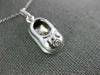 ESTATE .03CT DIAMOND 14KT WHITE GOLD 3D BOW ETOILE BABY GIRL SHOE PENDANT #1721