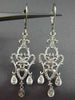ESTATE .50CT DIAMOND 14KT WHITE GOLD 3D FLOWER HEART LEVERBACK HANGING EARRINGS