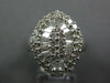 LARGE 1.92CT DIAMOND 18K WHITE GOLD ROUND & BAGUETTE INVISIBLE MARQUISE FUN RING