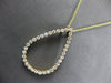 LARGE 1.01CT DIAMOND 14KT YELLOW GOLD 3D CLASSIC OPEN TEAR DROP FLOATING PENDANT