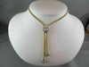 ESTATE HEART .40CT DIAMOND LARIAT DROP TWOTONE GOLD NECKLACE F VS ONE OF A KIND