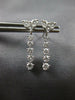 ESTATE .64CT DIAMOND 18KT WHITE GOLD 3D CLASSIC HEART JOURNEY HANGING EARRINGS