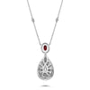 LARGE 3.80CT DIAMOND & AAA RUBY 18KT WHITE GOLD PEAR SHAPE BY THE YARD NECKLACE