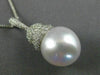 ESTATE LARGE .60CT DIAMOND & AAA SOUTH SEA PEARL 14K WHITE GOLD FLOATING PENDANT
