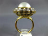 ANTIQUE LARGE DIAMOND AAA PEARL EMERALD SAPPHIRE 14KT GOLD BALLERINA RING #1873