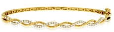 .36CT DIAMOND 14KT YELLOW GOLD ROUND INFINITY SEMI ETERNITY LOVE BANGLE BRACELET