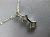 ESTATE .75CT DIAMOND 14KT WHITE GOLD PRINCESS PAST PRESENT FUTURE PENDANT #1738