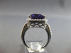 LARGE 5.75CT DIAMOND & AAA AMETHYST 14KT WHITE GOLD 3D CUSHION & ROUND HALO RING