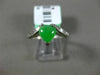 ESTATE .14CT DIAMOND & AAA JADE PLATINUM 3D CLASSIC HEART SHAPE LOVE FUN RING