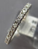 ESTATE .6CT DIAMOND 14K WHITE GOLD 4 PRONG ETERNITY 2mm WEDDING ANNIVERSARY RING