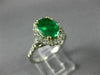 ESTATE LARGE 1.94CT DIAMOND & AAA EMERALD 18KT WHITE GOLD 3D ENGAGEMENT #26503