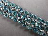 EXTRA LARGE 14.63CT DIAMOND & AAA BLUE TOURMALINE 18K WHITE GOLD TENNIS BRACELET