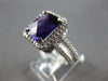 LARGE 4.95CT DIAMOND & AAA AMETHYST 14KT WHITE GOLD SQUARE HALO ENGAGEMENT RING
