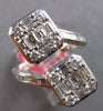 EXTRA LARGE 1.94CT DIAMOND 18K WHITE GOLD 3D ROUND & BAGUETTE DOUBLE SQUARE RING