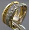 ESTATE WIDE .48CT DIAMOND 14KT 2 TONE GOLD MULTI ROW CRISS CROSS WOVEN LOVE RING