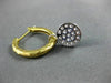 ESTATE .57CT DIAMOND 14KT 2 TONE GOLD 3D PAVE CIRCULAR HOOP FUN EARRINGS #20819