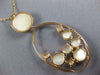 ESTATE LARGE AAA MOTHER OF PEARL 18KT ROSE GOLD 3D CLASSIC OVAL FUN NECKLACE
