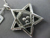 ESTATE LARGE .71CT DIAMOND & AAA ONYX 18KT WHITE GOLD 3D STAR FLOATING PENDANT