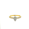 ESTATE .47CT DIAMOND 18KT 2 TONE GOLD CLASSIC CLUSTER PEAR SHAPE FRIENDSHIP RING