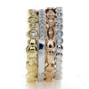 LARGE .60CT DIAMOND 18KT TRI COLOR GOLD 3D FILIGREE STACKABLE ANNIVERSARY RING