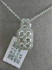 ESTATE 1.08CT ROUND DIAMOND 18KT WHITE GOLD 3D RECTANGULAR HALO FLOATING PENDANT
