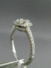 ESTATE WIDE .52CT DIAMOND 18KT WHITE GOLD 3D ETOILE CLUSTER HALO PROMISE RING