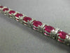 ESTATE WIDE 12.22CT DIAMOND & RUBY 18K WHITE GOLD CLASSIC OVAL TENNIS BRACELET