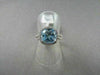 ESTATE WIDE SQUARE AAA BLUE TOPAZ & DIAMOND 4.39CTW 14KT WHITE GOLD RING