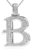 ESTATE LARGE 1.61CT DIAMOND 14KT WHITE GOLD 3D B INITIAL FUN FLOATING PENDANT