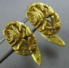 ESTATE 14KT YELLOW GOLD 3D CLASSIC FLOWER OPEN FILIGREE FLORAL MEN'S CUFFLINKS