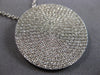 EXTRA LARGE 2CT DIAMOND 14KT WHITE GOLD MULTI ROW PAVE CIRCULAR FLOATING PENDANT