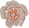 ESTATE EXTRA LARGE 1.24CT DIAMOND 18KT ROSE GOLD 3D ROSE FLOWER FUN RING