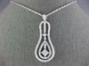 LARGE 1.84CT DIAMOND 18K WHITE GOLD ROUND & PRINCESS INVISIBLE TEAR DROP PENDANT
