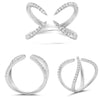 ESTATE .41CT DIAMOND 14KT WHITE GOLD 3D ROUND OPEN BUTTERFLY TENSION LOVE RING