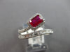 .80CT DIAMOND & AAA RUBY 14KT WHITE GOLD 3D EMERALD CUT & ROUND SQUARE LOVE RING