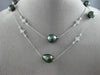 ESTATE LARGE & LONG .80CT DIAMOND & AAA TAHITIAN PEARL 14K WHITE GOLD NECKLACE