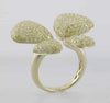 ESTATE EXTRA LARGE 4.34CT FANCY YELLOW DIAMOND 18K YELLOW GOLD 3D BUTTERFLY RING