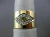 ESTATE WIDE .15CT ROUND DIAMOND 14K 2 TONE GOLD CLASSIC ANNIVERSARY RING #26359